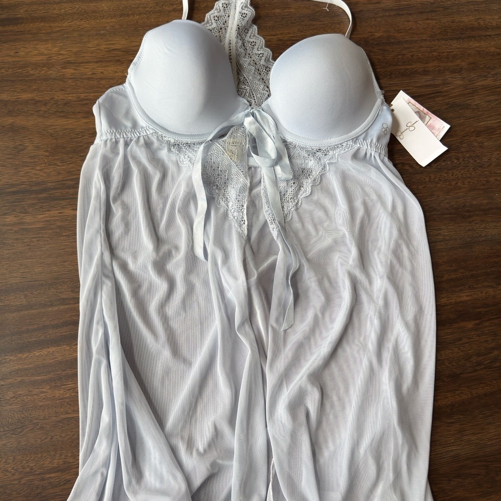 Jessica Simpson Light Blue Lace Chemise